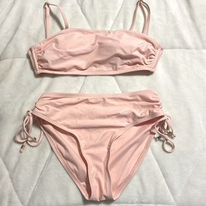 worn twice; adjustable bottoms; high waisted; padded and adjustable top